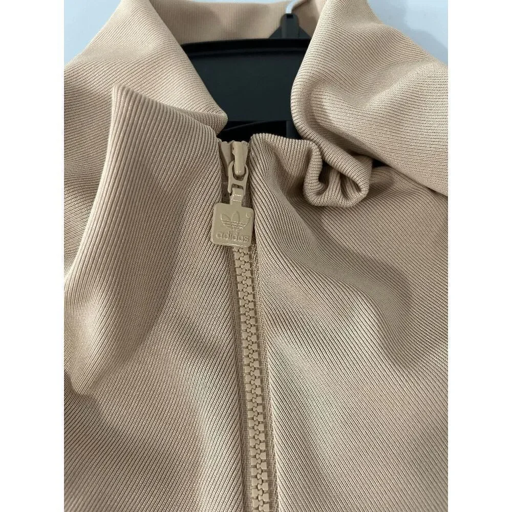 Adidas Men's Funnel neck Quarter Zip Track Top Beige S